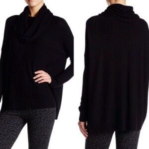 Joie Melantha Black Cowl Neck Sweater S Small Oversized Wool Cashmere Blend